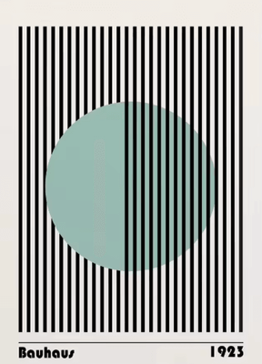 Inspire Picks Abstract Bauhaus Orange Wall Art Modern Geometric Sunrise Bicycle Poster 25 50x75cm No Frame