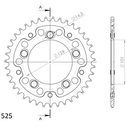 Supersprox Stealth-Kettenrad 525 39Z (Gold)