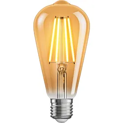 ledscom.de E27 LED Leuchtmittel, ST64, extra warmweiß (2500 K), 7,2 W, 814lm, 3-Stufen-Dimmer, goldfarben