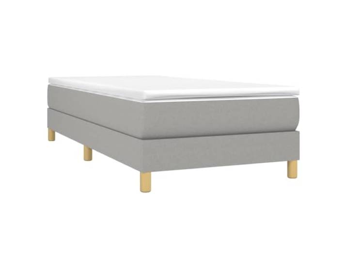 vidaXL Boxspringbett mit Matratze Hellgrau 90x200 cm Stoff