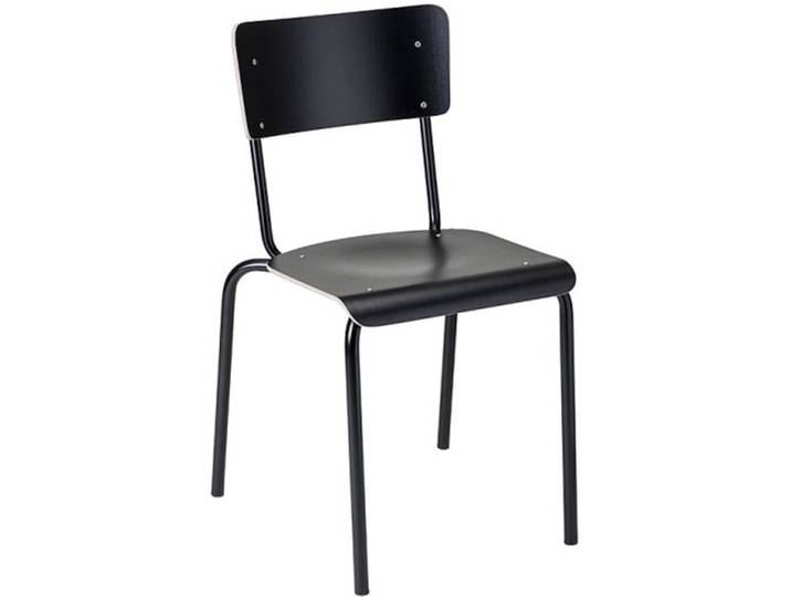 stapelbarer Stuhl College schwarz matt 46x79.5x50 cm