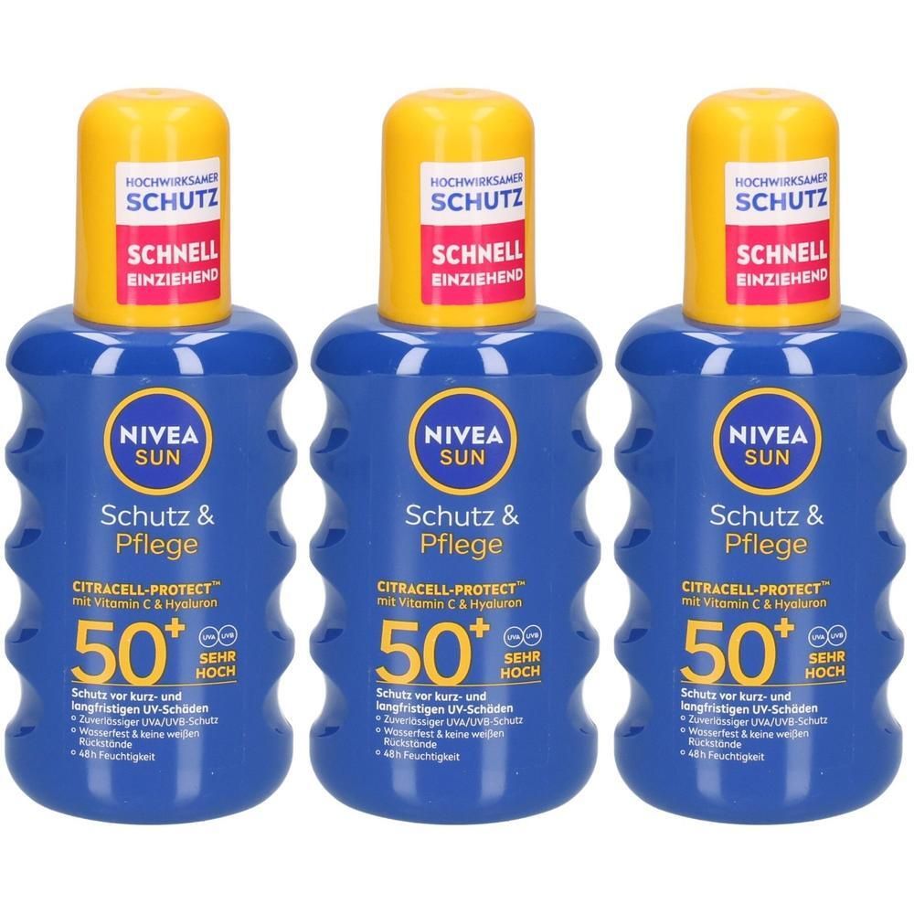 Nivea Sun Schutz & Pflege Sonnenspray LSF 50+ 200ml x3 3x200 ml