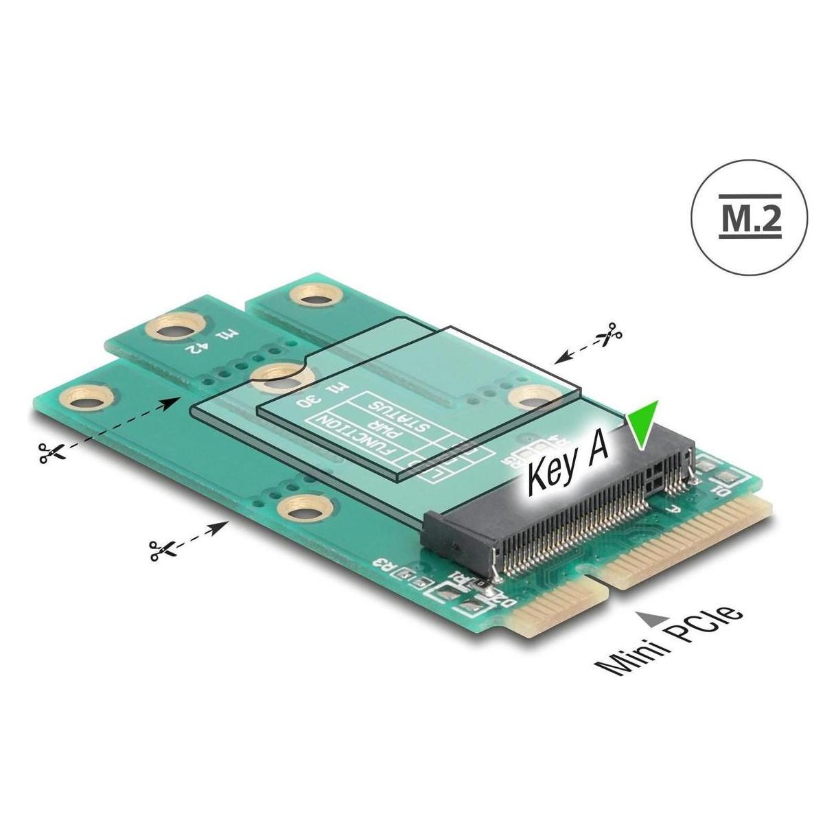 Delock 64339 Adapter Mini PCIe Stecker> M.2 Key A Slot (64339) (64339)