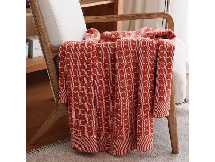 130x180cm nordique tricoté été climatiseur couverture couverture canapé décor motif à carreaux couvertures décontractées couvertures multifonctions