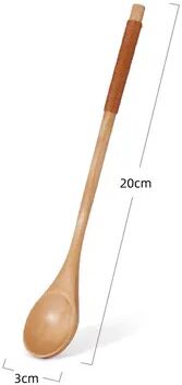 KitchenNation Wooden Tea Spoon Set, Long Coffee Spoons, Small Teaspoon For Honey, Dessert Stirring, Elegant Tableware 3