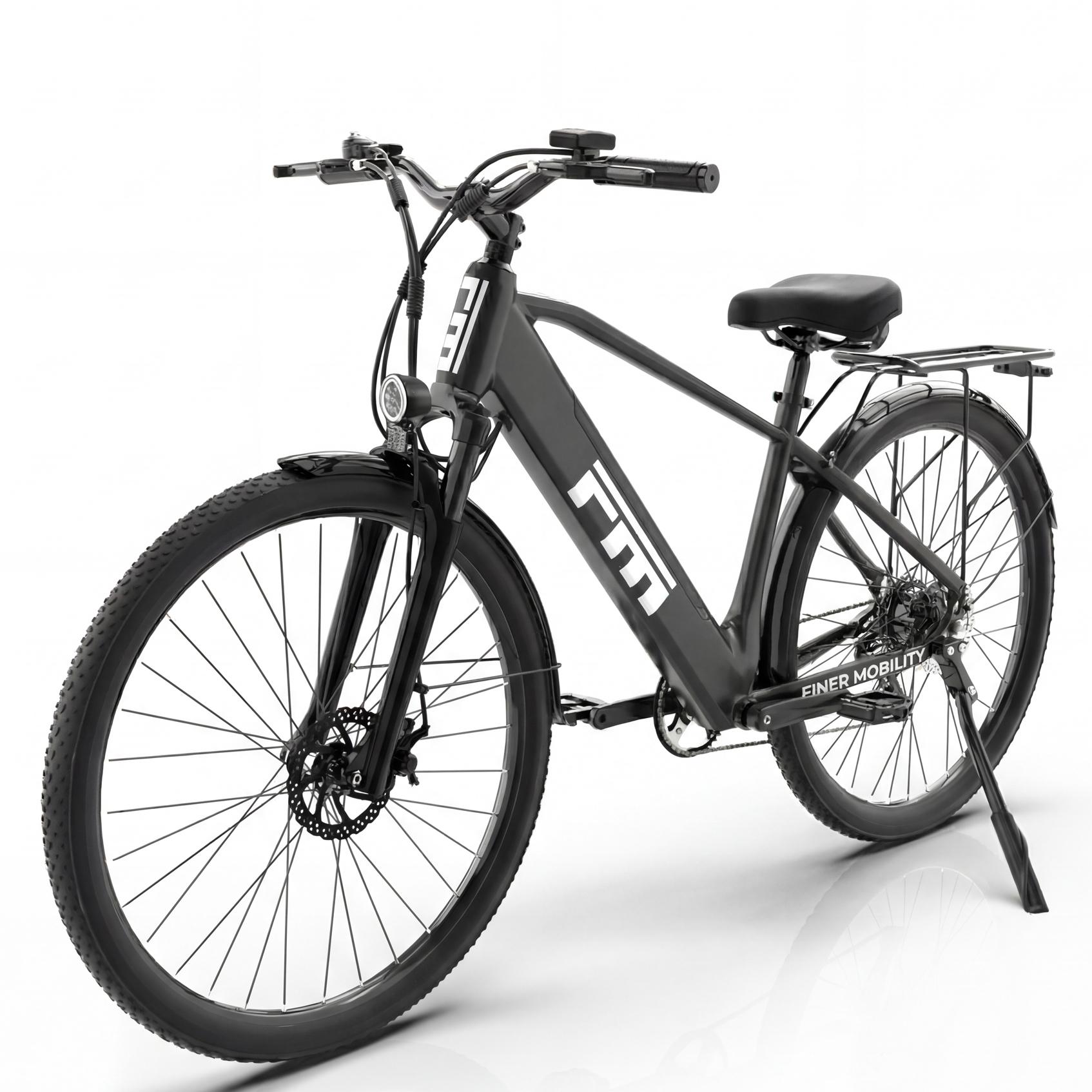 M1 Stadt-Pendler-Elektrofahrrad, 250 W, 25 km/h, 36 V 13 Ah, Shimano 7-Gang, schwarz