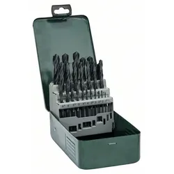 Metallbohrer-Set HSS-R, 25-teilig, 1 - 13 mm, Metallkassette