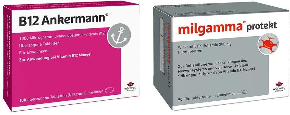 Wörwag B12 Ankermann Tabletten+Milgamma Protekt Filmtabletten