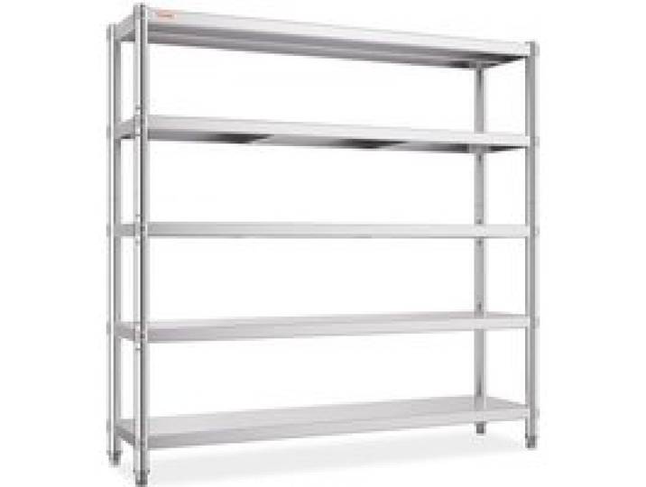 VEVOR Lagerregal, 5-stufiges Lagerregal, Garagenregal aus Edelstahl, 180 x 45 x 180 cm, Robustes Lagerregal, 748 kg Gesamtkapazität mit verstellbarer Höhe, Lagerregale Küchenregale Ladung Regale