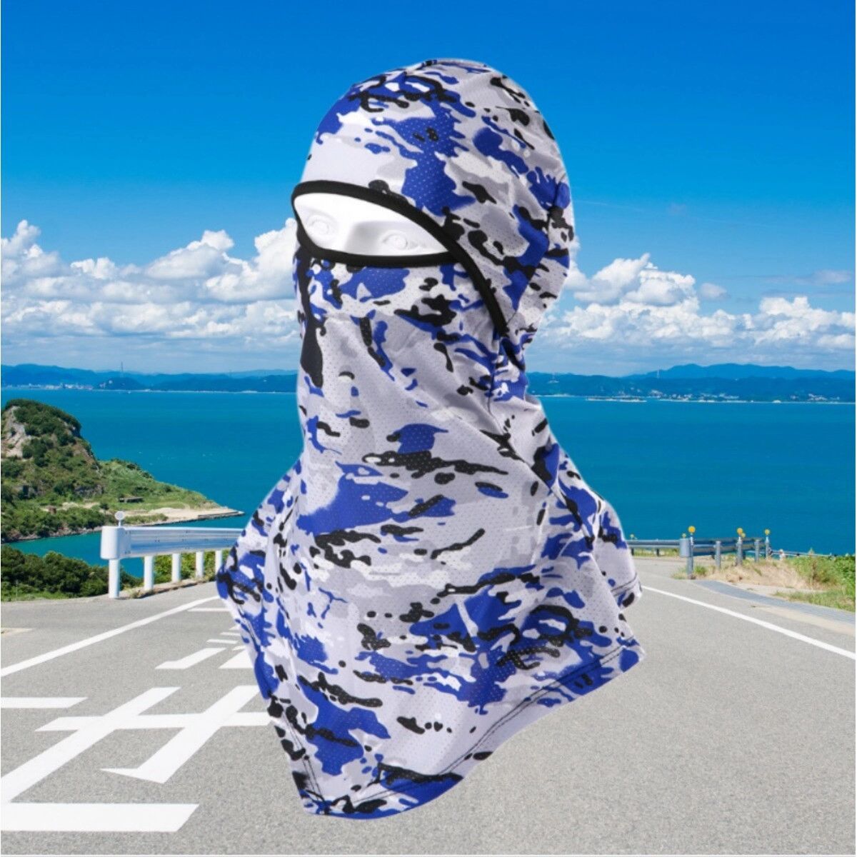 INF Sommer-Fahrrad-Gesichtsmaske — Atmungsaktiver Camo Ice-Silk Halsschlauch mit UV-Schutz und Wind- und Sandabwehr