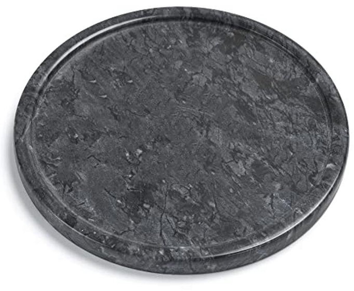 Rond Zwart Marmeren Dienblad - Decoratief Natuursteen Dienblad voor Keuken en Badkamer