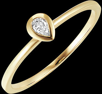 Edenly Ring FraÃ®cheur - Birne - 18 Karat Gelbgold mit Diamant