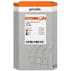 Prindo, Druckerpatrone, Classic Multipack Noir(e) / Cyan / Magenta / Jaune (PRSHP364 MCVP) (BK, C, M, Y)