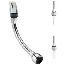 Relaxdays Wasserhahn Verlängerung mit 4 Gewinden Schwarz,Silber