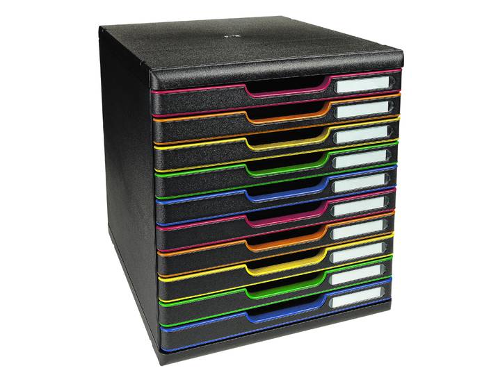 Exacompta Module de classement Modulo - 10 tiroirs Noir Arlequin
