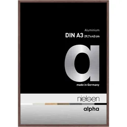Nielsen Bilderrahmen Alpha Aluminium Normalglas / Floatglas / Wengé hell Echthol...