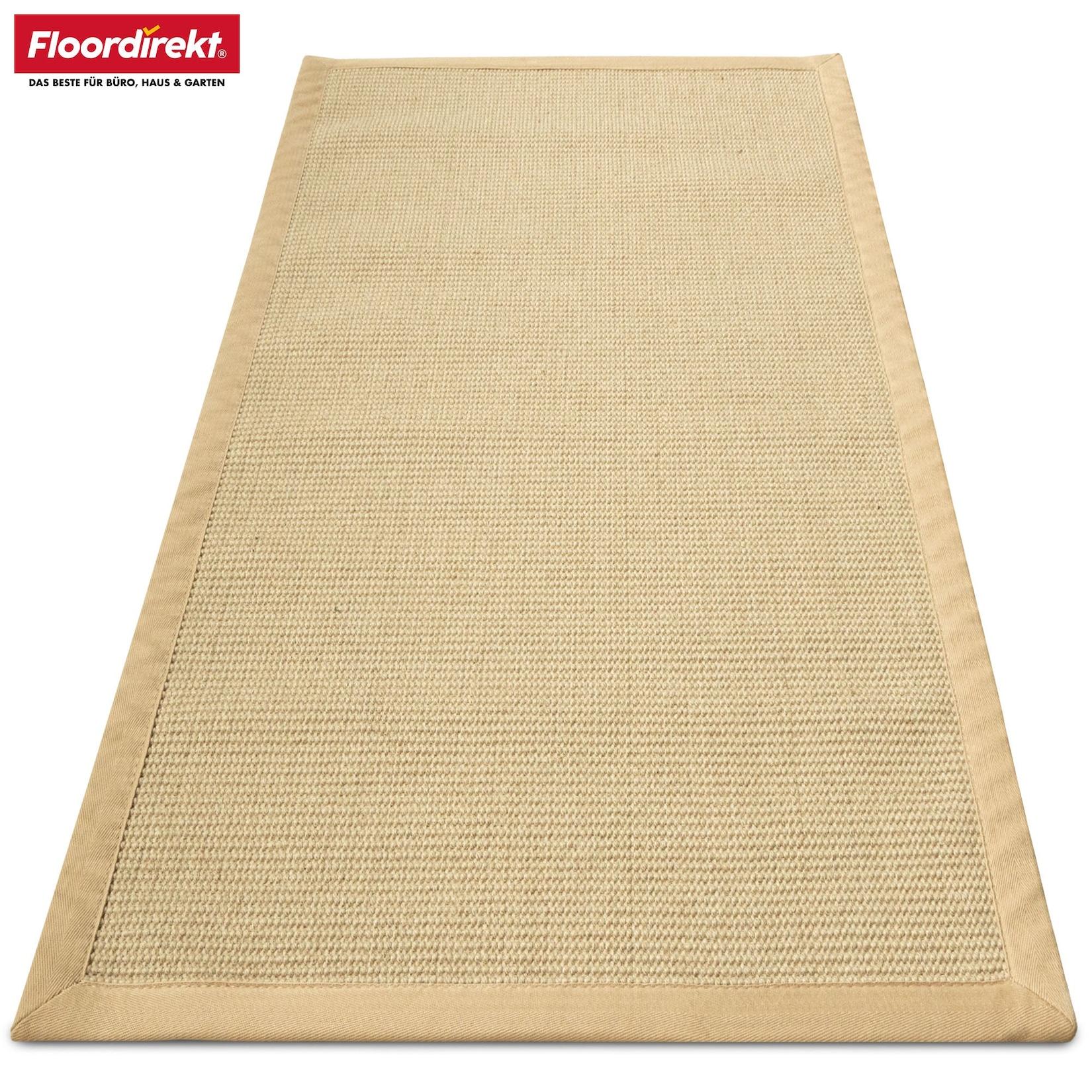Floordirekt Sisal-Teppich Mumbai Naturfaser-Teppich mit Baumwollbordüre