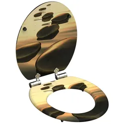 Schütte  Holzkern  WC-Sitz  SEA  STONE,  Toilettensitz,  Klobrille  mit  Absenkautomatik  375x450x55mm