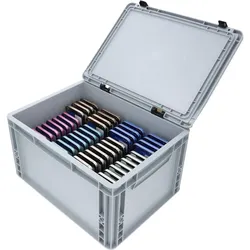 Feldherr Euro Box mit Deckel und Schaumstoff für 48 Smartphones (Kunststoff, Schaumstoff)