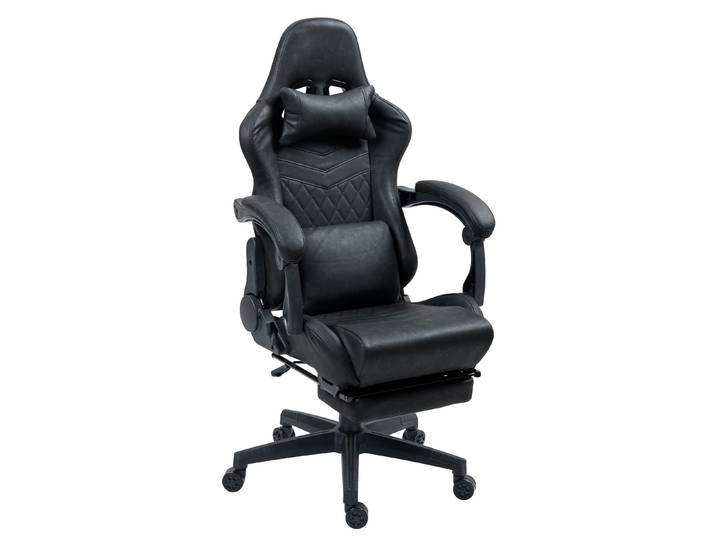 Gamingstuhl Bürostuhl Leder mit Massagefunktion GREG schwarz