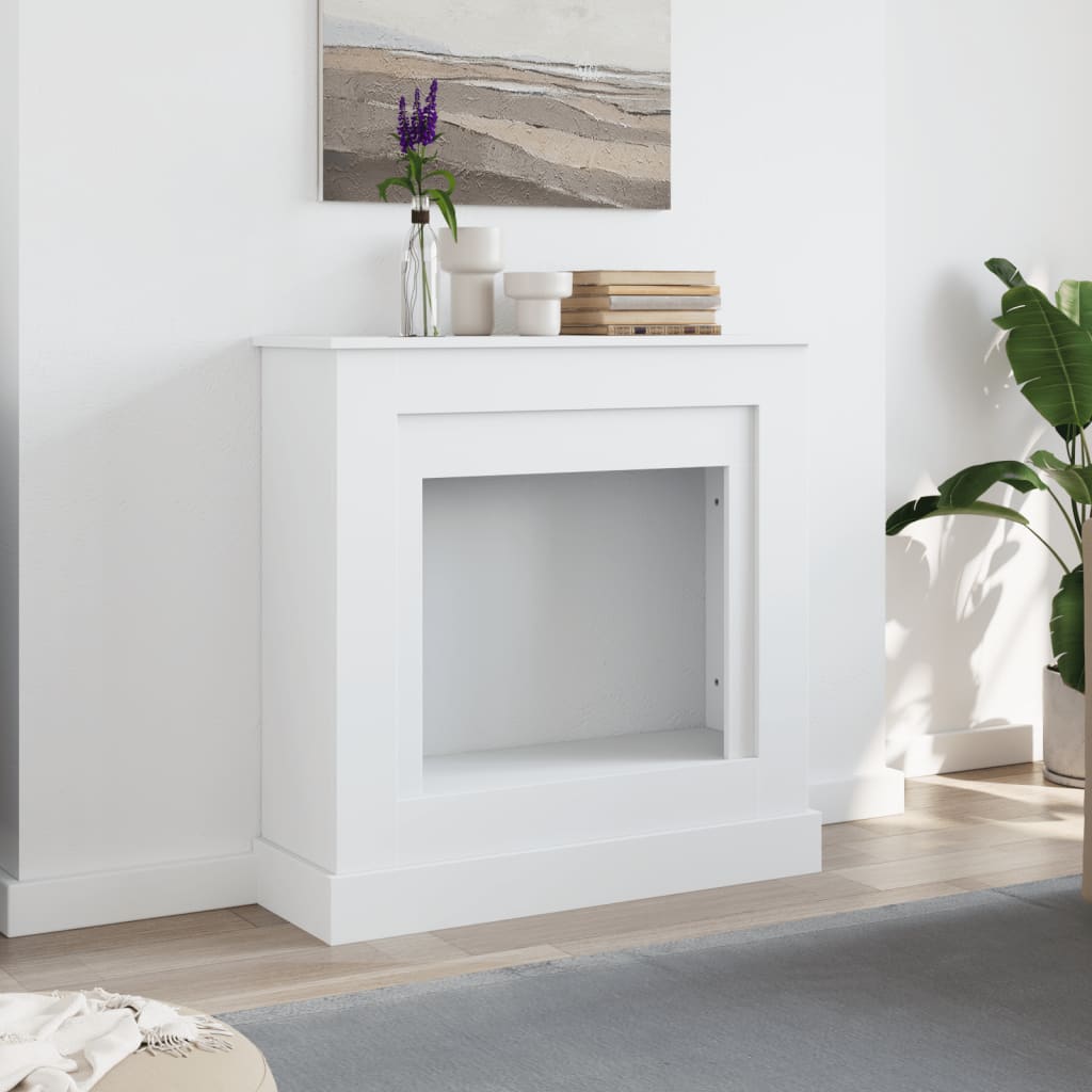vidaXL Cadre de cheminée blanc 90x30x90 cm bois d'ingénierie