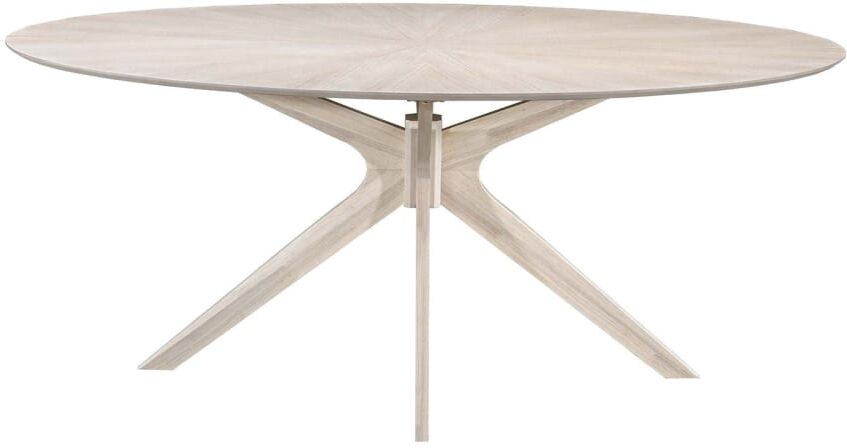 Zago Table repas ovale 180 cm placage chêne Marron 180x75x110cm