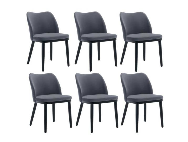 6 chaises salle à manger velours gris foncé