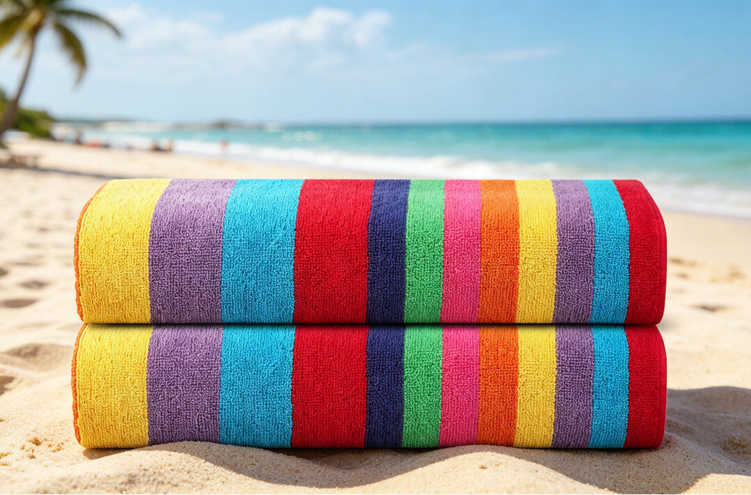 Highland Dunes 100% Cotton Beach Towel Miami Vibe Beach Towel