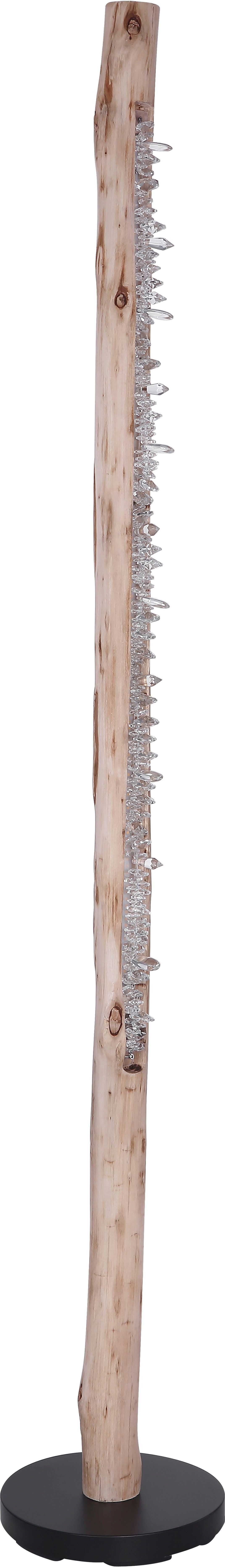 GLOBO LIGHTING Stehlampe "FELICITAS", braun (schwarz matt), 1, Ø 23cm H: 151cm, 1 Stk., Leuchten, Stehleuchte Schwarz/Holz, Acryl kristall, dimmbar, LED 20W, Stehlampe