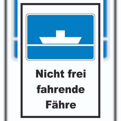 HB-Druck Nicht frei fahrende Fähre Symbol und Text A5 (148x210mm)