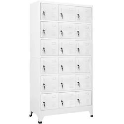 vidaXL Schließfachschrank mit 18 Fächern Metall 90x40x180 cm
