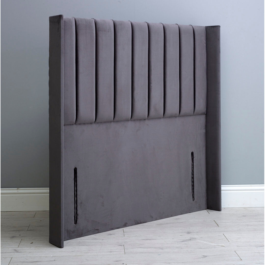 Canora Grey Lyman Upholstered Velvet Headboard Silver Double (4'6)