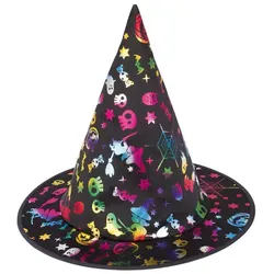 Kinder-Hexenhut, schwarz/bunt