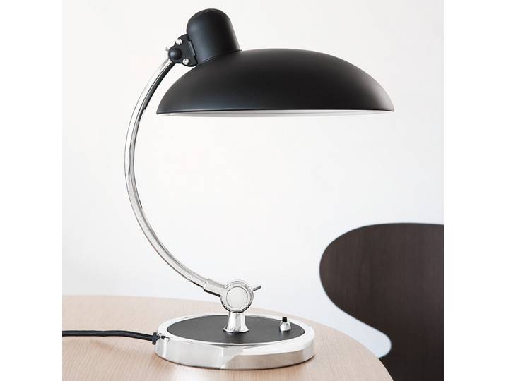Lampe de table Kaiser Idell Luxus, noir/chrome - FRITZ HANSEN Kaiser Idell 6631-T Luxus - Salon / séjour - Design - Métal - À ampoule unique