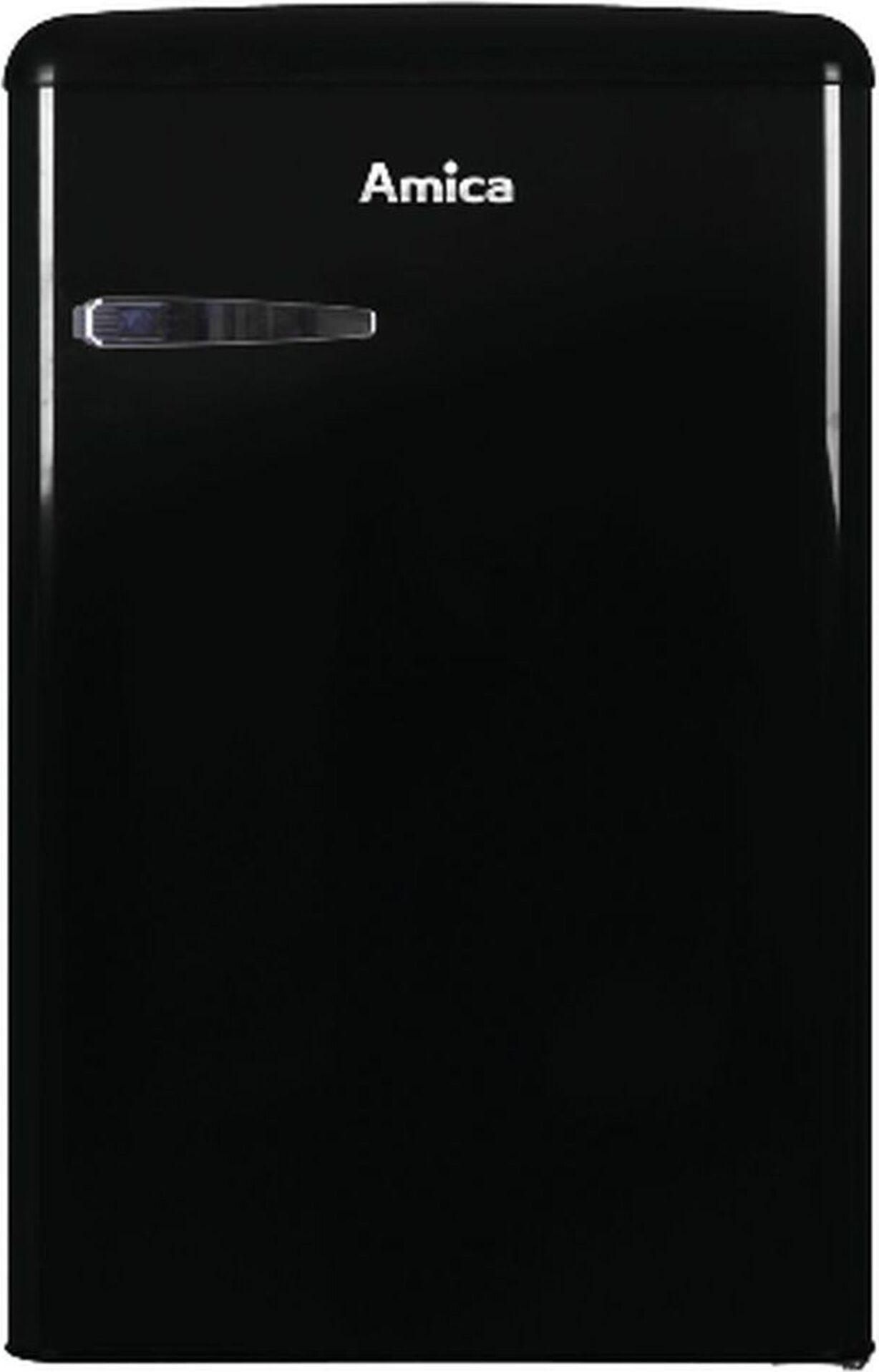 Amica KS 15614 S, Kühlschrank mit Gefrierfach im Retro Design, 85 cm Höhe, black,
