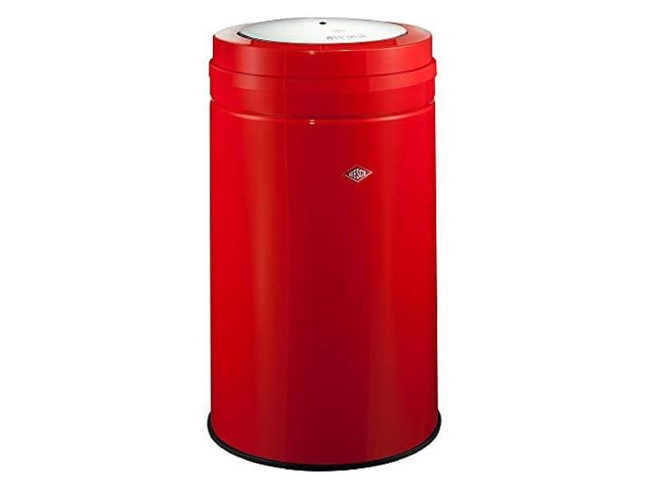 Wesco Big Swing Abfallsammler aus hochwertigem Stahlblech in der Farbe Rot, leichte Bedienung durch Swing-Deckel, Volumen 120L
