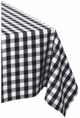 DII Black & White Checkers 52 x 52 Tablecloth