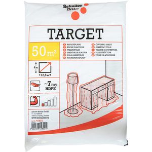 Schuller Abdeckfolie Target 45802, transparente PE-Folie, 7 my, 4 x 12,5 m