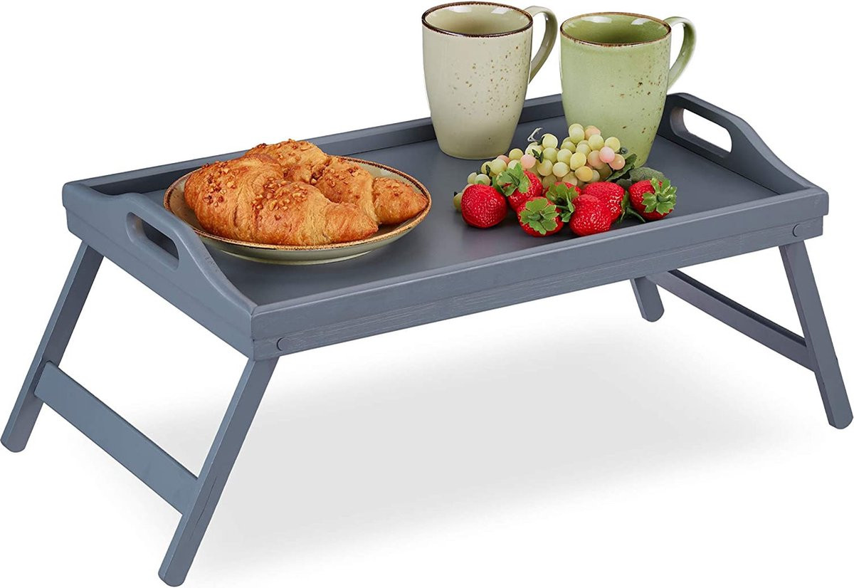 Multifunctionele bedtafel met inklapbaar blad voor ontbijt of werken in bed