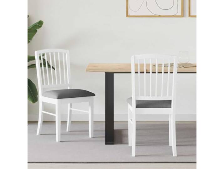 KGHFDVB Esszimmerstühle 2er Set Massives Gummiholz Weiß Modernes Design Massives Kautschukholz, weiße Oberfläche, klare Linien, quadratische Beine, pflegeleichte Reinigung, vielseitig einsetzbar