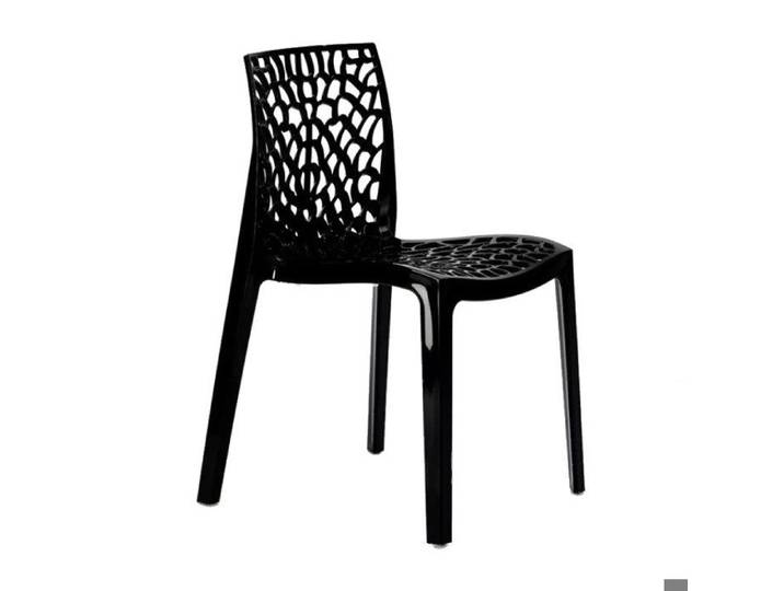 Chaise Polypropylène Design Nid d'Abeille de Jardin Bistrot Gruvyer Grand Soleil - Noir