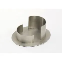 Kerzenhalter Oval aus Messing vernickelt silber (Innen 7 x 5 cm) für Ellipsenkerzen, Ovalkerzen