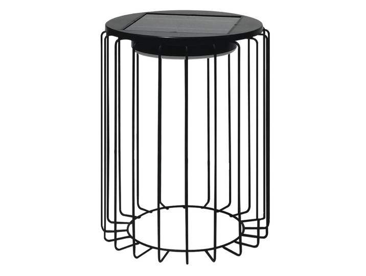 Borne solaire led extérieure aluminium noir moderne 12h