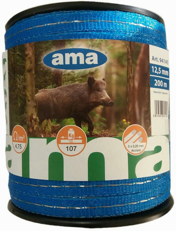 Ama Banda blu per recinti elettrici con 10 conduttori da 0,2 mm