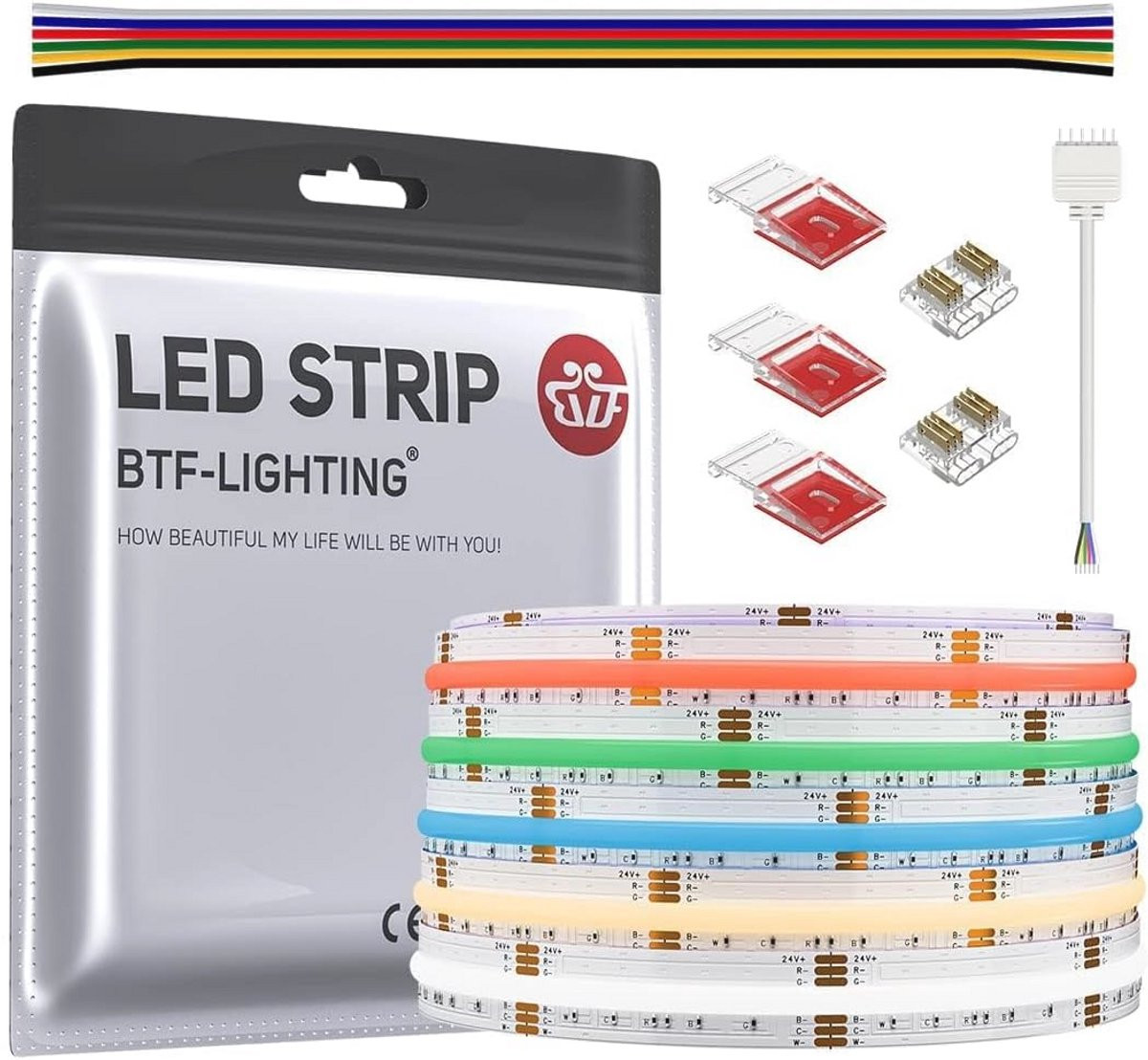 Flexibele RGB+Warm Wit+Koel Witte LED Strip 5M met 840 LED/m voor DIY Thuis Decoratie