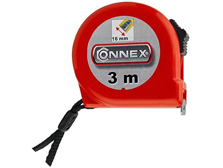 Connex Rolbandmaat 3 m / 16 mm, stopknop, magnetisch, COXT701163