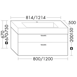 Burgbad Mineralguss-Waschtisch+Waschtischunterschrank System 30 Preisgruppe 2 Echo Rauchgrün SHGQ121F6920C0037