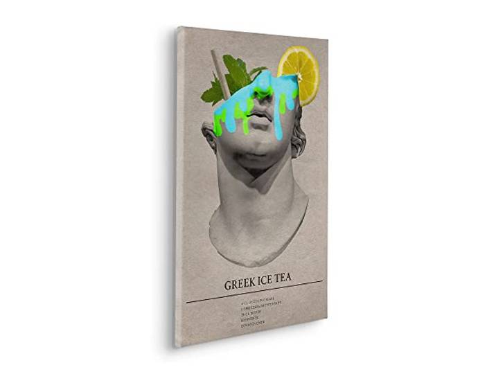 Komar Keilrahmenbild im Echtholzrahmen - Greek Ice Tea Cocktail - Größe 40 x 60 cm - Wandbild, Kunstdruck, Wanddekoration, Design, Wohnzimmer, Schlafzimmer