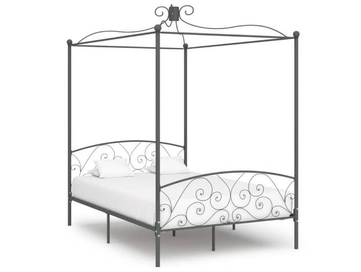 NEUF 120x200cm Cadre de lit Simple à baldaquin Lit Adulte-Lit d'Enfant 1 places Gris Métal 4706