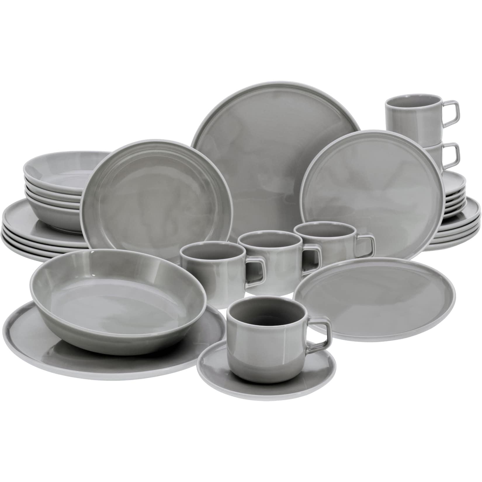 CreaTable - 24758 Chef Collection Grau, Kombiservice 30-tlg